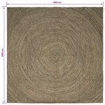 vidaXL Tapis de surface Naturel et noir 300 x 300 cm Jute