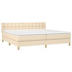 vidaXL Sommier à lattes de lit avec matelas Crème 180x200 cm Tissu