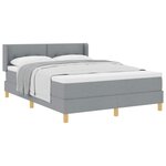 vidaXL Lit à ressorts avec matelas Gris clair 190 x 140 cm tissu