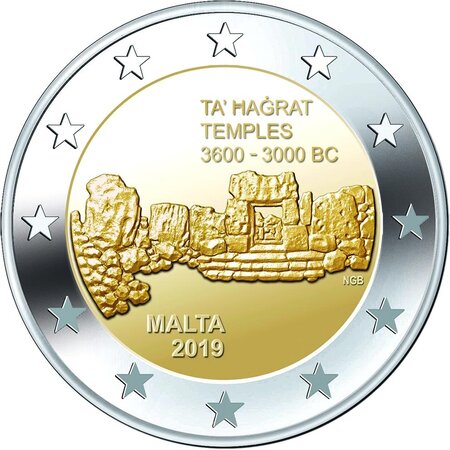 Pièce de monnaie 2 euro commémorative Malte 2019 – Ta’ ħaġrat