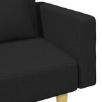 vidaXL Canapé-lit à 2 places et oreillers et repose-pied noir tissu