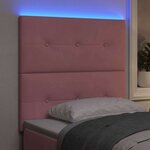 vidaXL Tête de lit avec des lumières à LED Réglable Rose 80 cm Velours