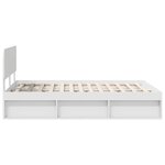 vidaXL Cadre de lit avec tête de lit Blanc 150 x 200 cm Pin massif