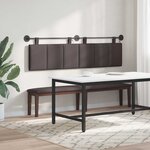 vidaXL Tête de lit suspendue Avec lumière LED Marron foncé Tissu