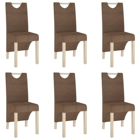 vidaXL Chaises à manger lot de 6 marron tissu