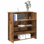 vidaXL Bureau de réception vieux bois 100x50x103 5cm bois d'ingénierie