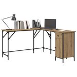 vidaXL Bureau Chêne artisanal 141 x 141 x 75 cm Bois d'ingénierie