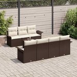 vidaXL Ensemble de canapé de jardin 8 Pièces Marron polyrotin