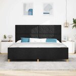 vidaXL Cadre de lit avec tête de lit Noir 200 x 200 cm tissu