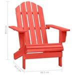 vidaXL Chaise de jardin Adirondack bois de sapin massif rouge