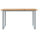 Table de jardin vidaXL Gris 140x80x75 cm Acier et Bois d'acacia solide