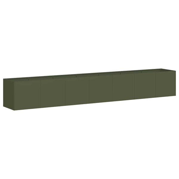 vidaXL Jardinière vert olive 280x40x40 cm acier laminé à froid