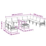 vidaXL Ensemble de canapé de jardin 11 Pièces Anthracite Acier