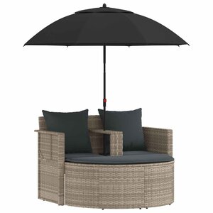vidaXL Canapé de jardin 8 Pièces Gris clair et gris foncé polyrotin