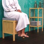 EISL Panier à linge 2 en 1 avec coussin de siège Bambou 39x39x52 5 cm