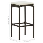 Vidaxl ensemble de bar de jardin avec coussins 5 pièces marron