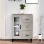 vidaXL Buffet gris béton 69 5x34x90 cm bois d'ingénierie