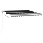 vidaXL Auvent manuel rétractable avec LED 4x3 5 m Anthracite