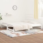 vidaXL Lit coulissant Blanc 2x(90x200) cm Bois de pin massif