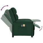 vidaXL Fauteuil électrique de massage Vert foncé Tissu