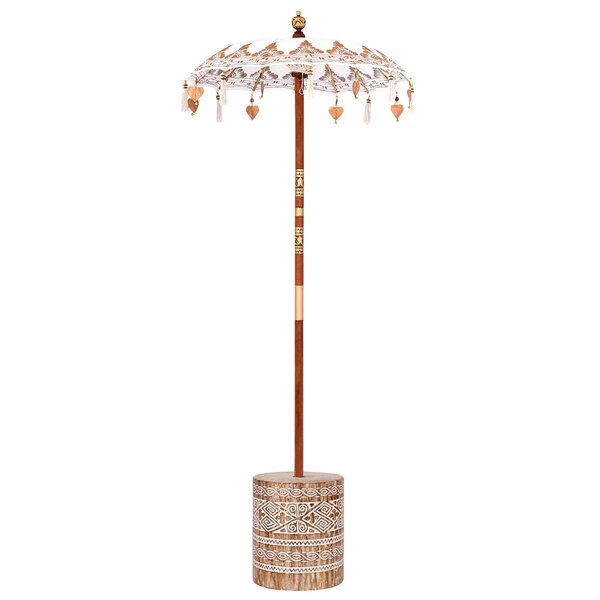 vidaXL Parasol balinais avec base Crème 95 x 95 x 260 cm