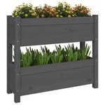 vidaXL Jardinière Gris 77x25x66 cm Bois massif de pin