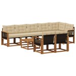 vidaXL Ensemble de canapés d'extérieur 9 pc Naturel et Beige