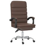 vidaXL Fauteuil de massage inclinable de bureau Marron Similicuir
