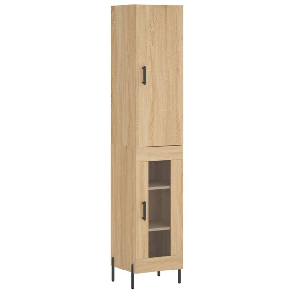vidaXL Buffet haut Chêne sonoma 34 5x34x180 cm Bois d'ingénierie