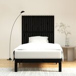 vidaXL Tête de lit murale Noir 108x3x110 cm Bois massif de pin