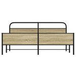 vidaXL Cadre de lit en métal sans matelas chêne sonoma 200x200 cm