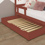 Tiroir de lit 90 x 190 avec sommier BUDDY - rouge brique