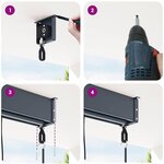 vidaXL Store enrouleur Rayé Anthracite 200 x 250 cm Tissu et Aluminium