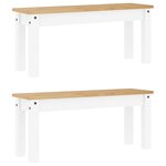 vidaXL Ensemble à manger PANAMA 3 Pièces blanc bois de pin massif
