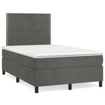 vidaXL Sommier à lattes de lit avec matelas LED gris foncé 120x190 cm