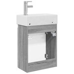 vidaXL Meuble de salle de bain avec robinet Sonoma gris