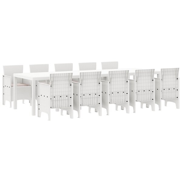 vidaXL Ensemble de salle à manger pour jardin 11 Pièces Blanc et Taupe