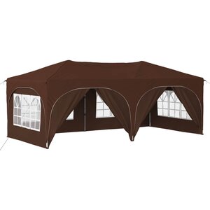 vidaXL Tente de fête pop-up 575 x 288 x 245 cm Marron Tissu Oxford