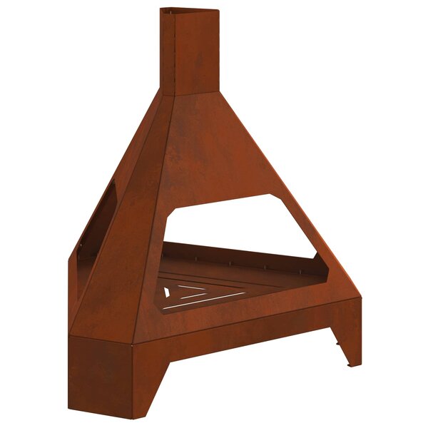 vidaXL Brasero Rouillé 50 x 43 x 52 cm Acier patiné