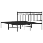vidaXL Cadre de lit métal sans matelas avec tête de lit noir 140x200cm