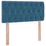 vidaXL Lit de Rangement avec matelas Bleu foncé 90 x 190 cm Velours