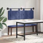 vidaXL Tête de lit suspendue Bleu police Velours