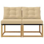 vidaXL 2 Pièce Sofa de milieu extérieur