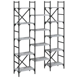 vidaXL Bibliothèque sonoma gris 127 5x28 5x172 5 cm bois d'ingénierie
