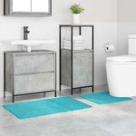 vidaXL Ensemble de tapis de bain antidérapants 2 Pièces Turquoise PP
