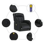 vidaXL Fauteuil de massage inclinable Noir Similicuir