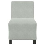 vidaXL Canapé modulaire sans accoudoirs Gris clair 55 cm Velours