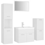 vidaXL Ensemble de meubles de salle de bain Blanc Aggloméré