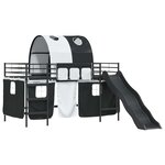 vidaXL Lit mezzanine pour enfants Noir 79 5 x 200 cm Métал