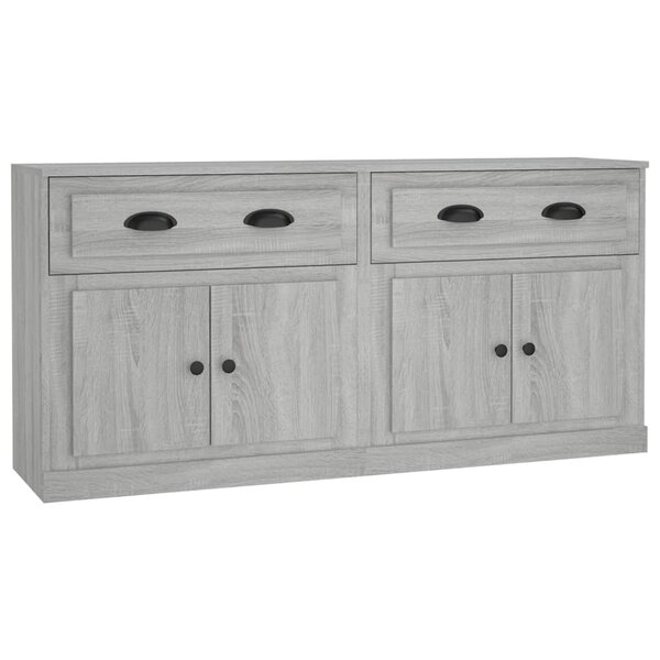 vidaXL Buffets 2 Pièces sonoma gris bois d'ingénierie
